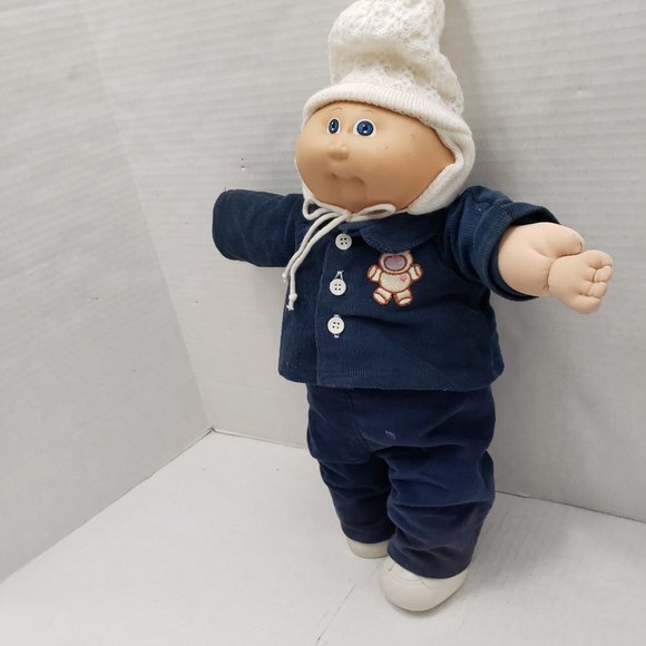 Vintage Cabbage Patch Kids 1978 1982 Original Doll Baby boy Blue Outfit Shoes 80 - Picture 15 of 16